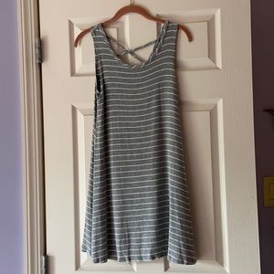 Gray and White Stripe Dress